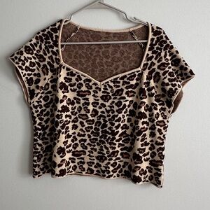 Leopard Print Knit Top